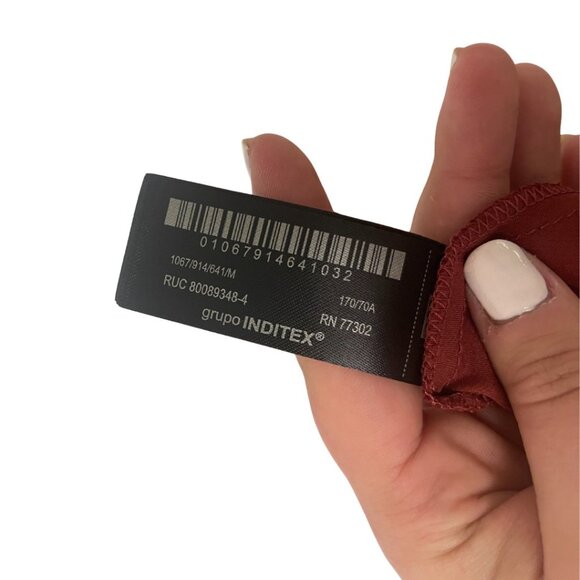 Zara ZW Lingerie Womens Skirt Medium Red Lace Trim Asymmetric Hem 1067/914 NWT - Picture 7 of 15